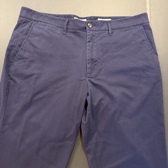 Goodfellow & Co. Men's 40x32 Navy Blue Flat Front Chino Casual Pants - Picture 2 of 8